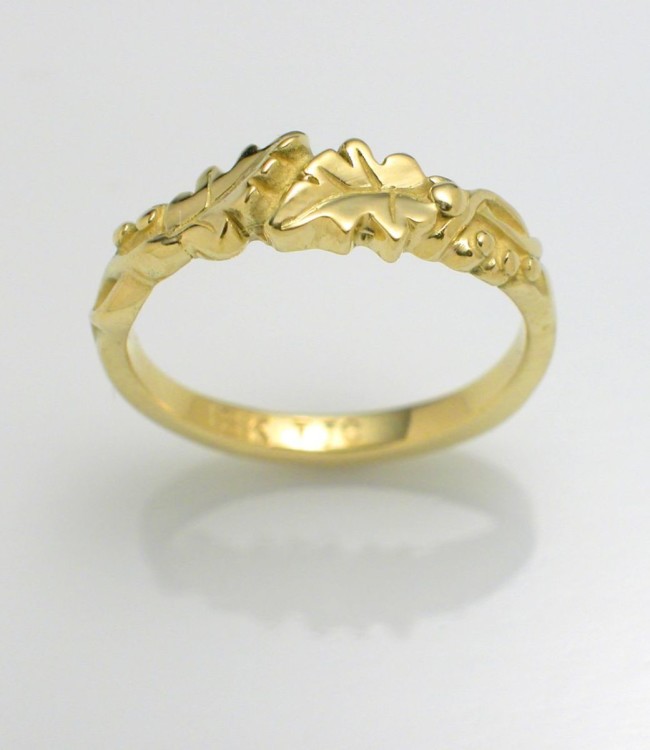 Oak Leaf Byp Ring 18k Gold Tracy Johnson Fine Jewelry Oak Leaf Byp Ring 18k Gold